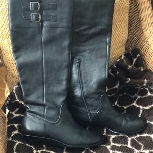EUC Arturo Chiang Black Tall Riding Leather Boots size 8M